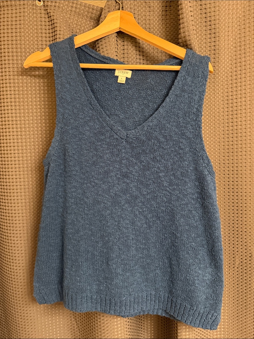 J. Crew Blue Knit V-Neck Sleeveless Sweater Tank